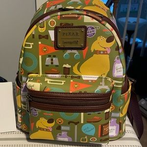 Up AOP EUC olive green print Loungefly mini backpack